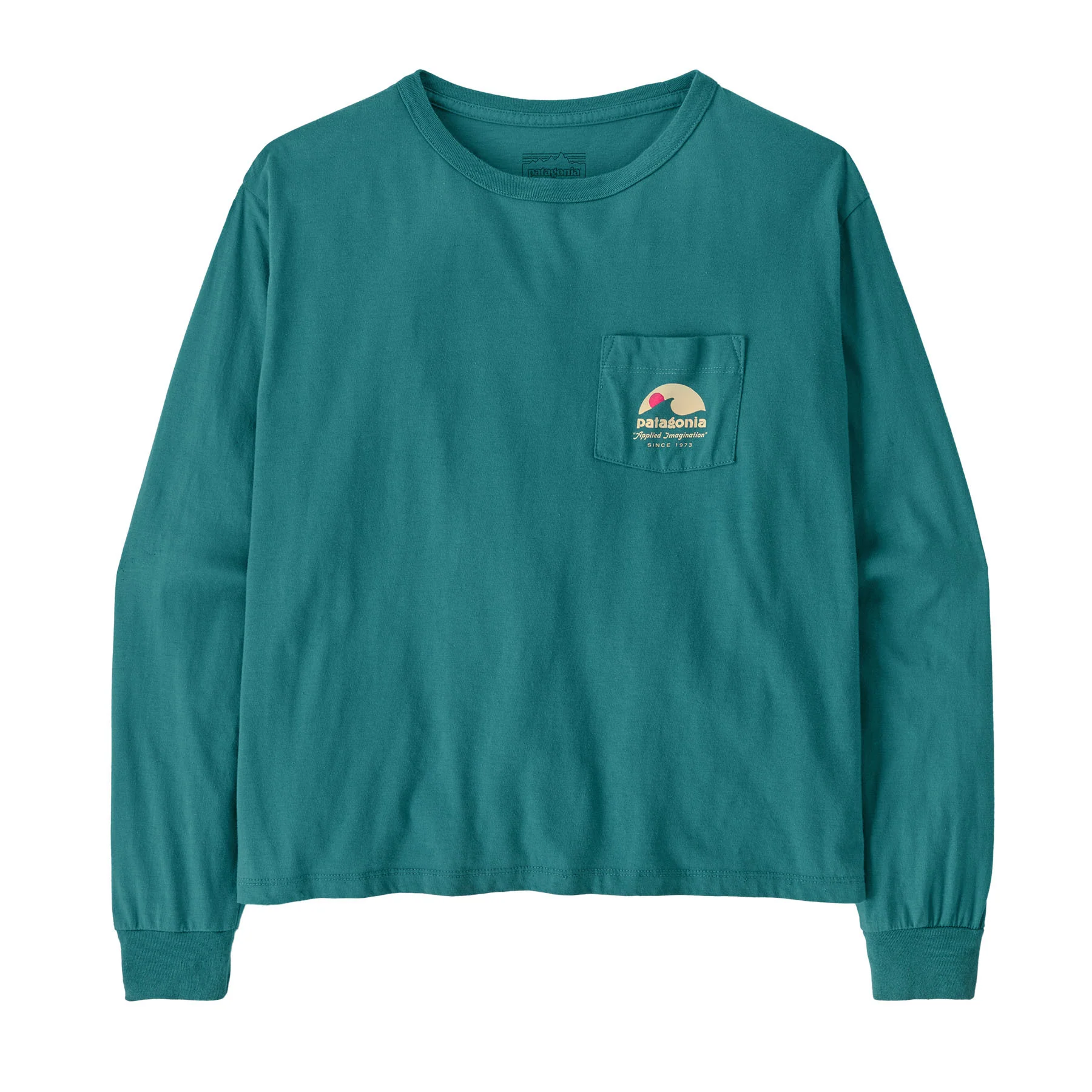Women's Long-Sleeved Applied Imagination Easy-Cut Organic Pocket T-Shirt